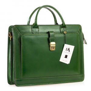 Servieta dama din piele naturala DiAmanti Lido Verde